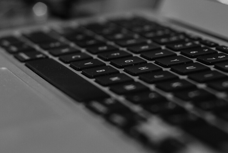 Computer Keyboard in Black and White